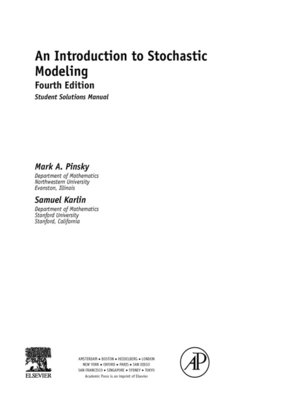 cover image of An Introduction to Stochastic Modeling, Student Solutions Manual (e-only)